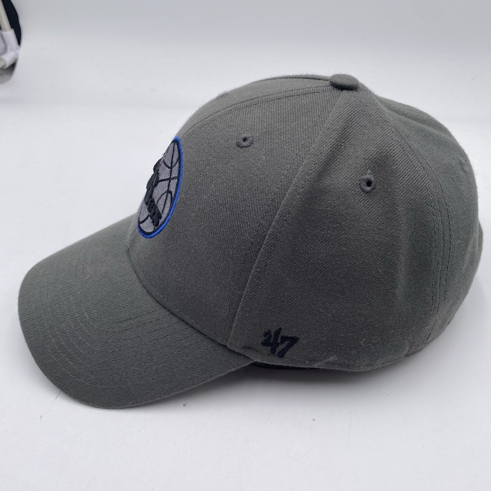 Philadelphia 76ers Hat 47 Brand MVP Gray Strapback Adjustable Black Cleaned - Picture 5 of 11